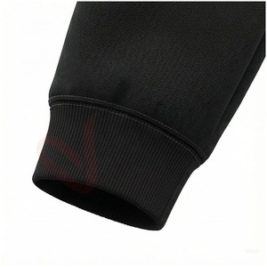 Men's <b>Black</b> Hooded Tracksuit Set Full Sleeve Solid Color Casual Regular Fit Autumn Wear Breathable 100% Cotton <b>Joggers</b> - Product Image 6