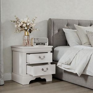 Comodino Classico in Legno 56x41x58 cm Bianco - Arredamento Elegante e di Stile - Product Image 5