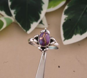 Natural Purple Copper Bezel Setting 925 Sterling Silver Genuine Gemstone Classic Party <b>Statement</b> <b>Ring</b> Wholesale - Product Image 6