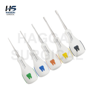 ชุดอุปกรณ์ยกฟันแบบตรงตามหลักสรีรศาสตร์ HS-ELE-STR-SET-5 5 ขนาด 1.2 มม. 2 มม. 3 มม. 4 มม. 5 มม. พร้อมรหัสสี ด้ามจับสีขาว สำหรับการผ่าตัด - Product Image 4