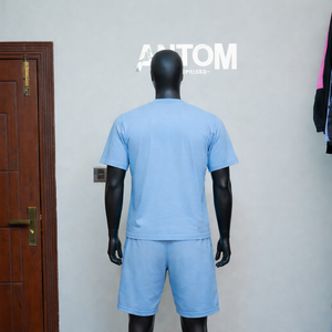 Custom Heavyweight Washed Black Tee <b>Rhinestone</b> Dtg Street Style Unisex T-shirt Shorts Set For Men - Product Image 4