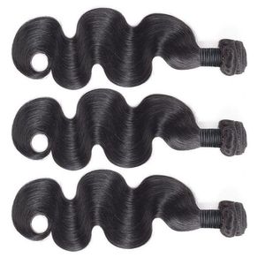 Natural Black Body Wave <b>Human</b> <b>Hair</b> <b>Weave</b> Bundles 3pcs - Product Image 1