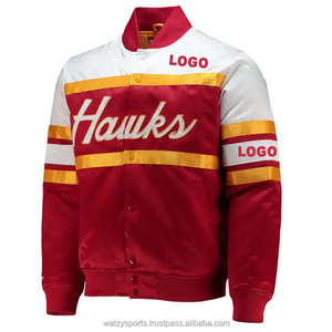 Chaqueta de béisbol con estampado de logotipo y nombre de equipo, chaquetas universitarias de satén personalizadas, chaquetas de satén para hombre para equipo - Product Image 6