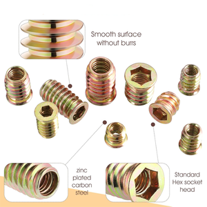 Écrous à insérer métriques en acier au carbone zingué, personnalisables en usine, M3 M5 M6 M8 M10 M12, écrous à insérer à barbelure - Product Image 2