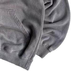 Sudadera con capucha impermeable de estilo urbano con lavado ácido, forro sólido, efecto vintage desgastado por el sol, bolsillos y estilo pullover para invierno - Product Image 4