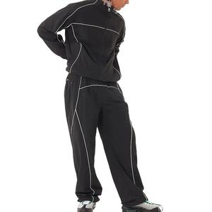 Custom OEM Nylon Lightweight Windbreaker Tracksuit Polyester Jogger Set 3M Reflective <b>Zip</b> <b>Up</b> <b>Jackets</b> And Nylon Track Pants Set - Product Image 5