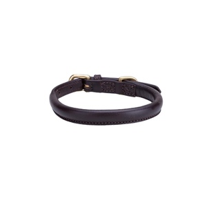 Saman Exports Premium Quality Dark Brown Leather Round <b>Dog</b> <b>Collar</b> Top Indian Supplier Wholesaler and Manufacturer - Product Image 6