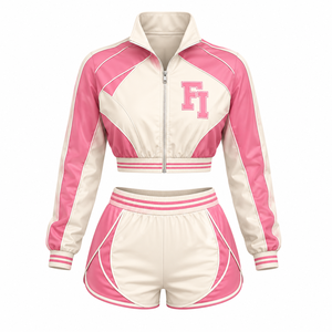 Tracksuits <b>for</b> Women Y2K Clothing Custom Color Block Streetwear Zip Jacket and Shorts 2 Piece Sets Women and men's jackets - Product Image 2