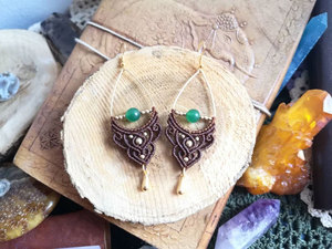 Conjunto de Joyería de Plata de Ley con Macramé Verde Natural para Mujer, Collar, Pendientes y Pulsera Boho Hechos a Mano, para Sanación y Aniversario - Product Image 4