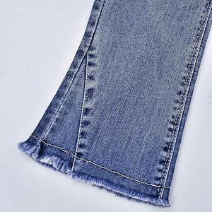 Girls High <b>Waist</b> Wide Leg Denim <b>Jeans</b> <b>with</b> Heart Patch Decoration Loose Fit Full Length Colored Wash Spring Style - Product Image 4