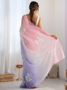 ผ้าซิฟฟอนเนื้อนุ่มหรูหรา ดูมีระดับ พร้อมงานปักสวยงาม ประดับด้วยเลื่อมขนาด 3 มม. ความยาว 5.5 เมตร - Product Image 6