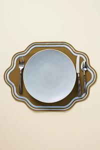 Manteles individuales Bearfit hechos a mano con bordado Madline, 100% algodón, lona orgánica, ecológicos, estilo europeo, con rayas azules - Product Image 5