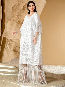 Abaya en dentelle pour femmes, robe musulmane, abaya de Dubaï, vente en gros d'abayas, abaya de luxe, abaya modeste, robe abaya Dubaï, logo personnalisé OEM ODM - Product Image 6