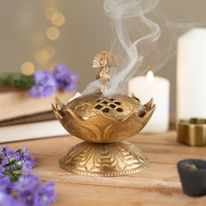 Handcrafted Brass Incense <b>Burner</b>-Traditional Religious Eco-Friendly Decor with Antique Finish for Meditation & Prayer - Product Image 2