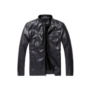 Red PU Leather Hooded <b>Jacket</b> Moto Style Zipper Closure Men's <b>Slim</b> <b>Fit</b> Autumn <b>Jacket</b> - Product Image 4