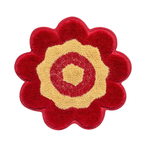 Alfombra de Baño Redonda Antideslizante de 2x2 Pies con Forma de Flor, Suave y Absorbente, de Poliéster y Tierra de Diatomeas para Baño, Hogar y Decoración de Hotel - Product Image 2