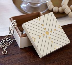 Vintage Eco-Friendly Resin Inlay Engraved Jewellery <b>Case</b> Handmade Keepsake Organizer for Rings <b>Earrings</b> Necklaces Bracelets - Product Image 2
