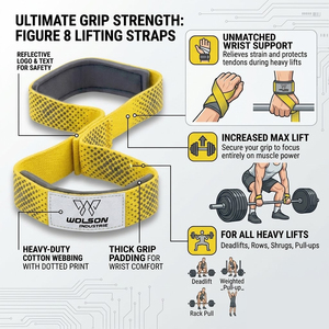 Correa de Soporte para Agarre de 8 Dedos de Algodón Transpirable Ligero de Alta Calidad para Entrenamiento con Pesas, Sesiones de Ejercicio y Ejercicios de Fuerza - Product Image 3