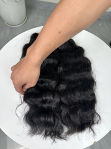 Extensions de cheveux naturels noirs ondulés à clipser, double épaisseur, cheveux humains vierges vietnamiens, lot en gros - Product Image 2