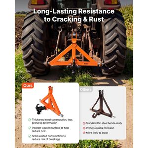 Adaptador de enganche rápido de 3 puntos para remolque con receptor de 2 pulgadas y 3 bolas de remolque para tractor - Product Image 4