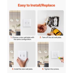 Unbreakable Polycarb Toggle Light Switch <b>Wall</b> <b>Plates</b> 2 Gang Switch Electrical Outlet Covers Standard Size 4.61in L X 4.53in H - Product Image 6