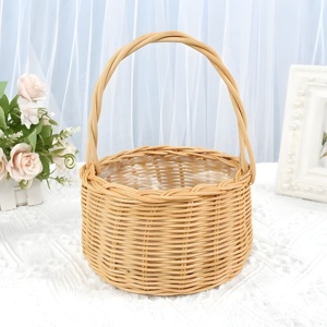 Panier cadeau en rotin tressé, prix le plus bas, paniers à fleurs, fleurs et cadeaux en gros, organisateur - Product Image 1