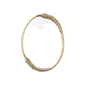 Miroir mural décoratif en métal doré fait main, style antique, cadre ovale en fer, pour la décoration intérieure, miroir mural de haute qualité. - Product Image 1