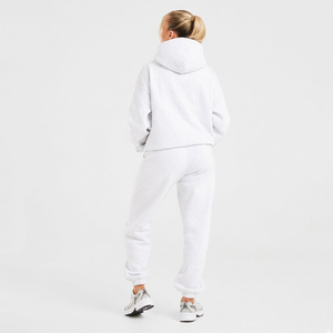 Pantalon de jogging en molleton blanc pour femme, taille haute, cheville élastiquée, 100 % coton, service OEM de haute qualité, logo personnalisé, hiver - Product Image 5