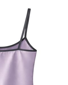 Conjunto de Pijama de Satén Lavanda Personalizado para Mujer, Ropa de Dormir Suave de Seda, Conjunto de Dos Piezas para Verano con Lazo Gris - Product Image 4