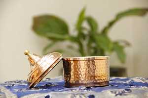 Round Copper Storage Canister Handmade Copper <b>Jar</b> Kitchen Pantry Container <b>Spice</b> Storage Pot Tea Coffee Sugar Decorative Holder - Product Image 3