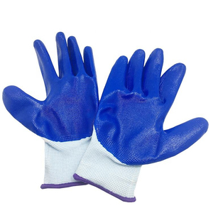 Gants <span class=keywords><strong>de</strong></span> travail 13G en polyester blanc et nitrile gris, équipement <span class=keywords><strong>de</strong></span> protection individuelle - Product Image 2