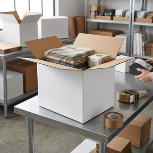 Cajas de Cartón Corrugado de Doble Pared Resistentes y Reciclables Personalizadas para Mudanza y Envío |   Caja de Almacenamiento Resistente con Asa - Product Image 4