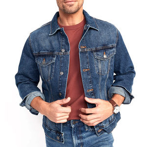 เสื้อแจ็คเก็ตยีนส์ขาดๆ แบบดิสเทรส สำหรับผู้ชาย จาก Outfitize International Wholesale พร้อมปักโลโก้ตามสั่ง สไตล์สตรีทแวร์ สีน้ำเงิน - Product Image 6