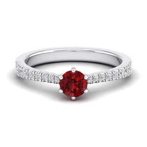 REYES High Quality <b>925</b> Sterling <b>Silver</b> GRA Certified Moissanite Wedding <b>Rings</b> Round Cut 0.5 Carat Garnet Gemstone Fine Jewelry - Product Image 1
