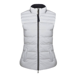 Gilet long matelassé d'hiver personnalisé avec logo, style streetwear, manteau sans manches rembourré pour femme - Product Image 1