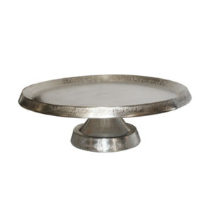 Soporte clásico redondo pulido para postres de boda, moderno, de aluminio martillado plateado, para fiestas y decoración del hogar. - Product Image 5