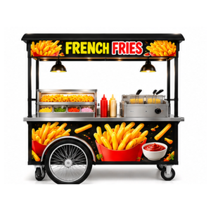 Chariot à frites mobile en acier inoxydable avec friteuse intégrée - Product Image 3