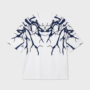 Camiseta de Manga Corta para Hombre, Personalizada, Tejida, de Poliéster/Algodón, Holgada, con Hombros Caídos, Estampado Gráfico, Cuello Redondo, Estilo Urbano, Premium - Product Image 3