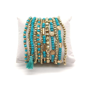 Trendy Handmade Multi-Layer <b>Beaded</b> Bracelet-High Quality Customized <b>Color</b> & Size Unisex Wedding Party Gift Fashion Accessory - Product Image 1