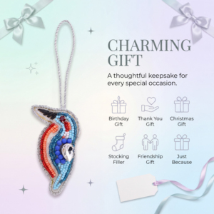 Abalorios Decorativos Hechos a Mano con Incrustaciones de Pájaro Guardabarro Multicolor, Bolsa de Regalo de Lujo de Satén, Adornos para Bolsos de Mujer, Bolsos de Niña y Mochilas - Product Image 4