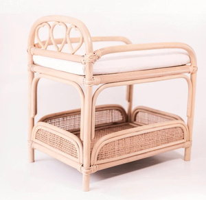 Panier à langer pour enfants en rotin artisanal avec dossier en forme de cœur, meubles pour enfants en rotin naturel tressé pour la chambre à langer, la chambre d'enfant et la salle de jeux - Product Image 3