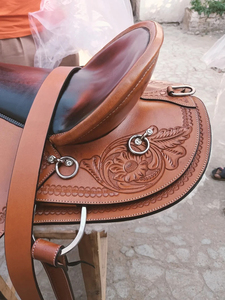 Ensemble de sellerie pour cheval de haute qualité, en cuir véritable souple, 10 et 18 pouces, style Western Pleasure Trail, couleur personnalisée, avec logo personnalisé - Product Image 3