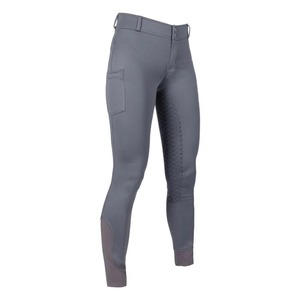 Pantalones de equitación elásticos y transpirables para hombre y mujer con asiento completo y parche de silicona en la rodilla - Product Image 3