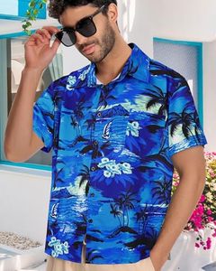 Camisa de moda para hombre, manga corta, estampado floral tropical, informal, para playa, con botones, verano, vibrante, colorida, camiseta de verano para hombre - Product Image 2