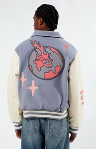 Chaqueta Varsity con Letras Bordadas Personalizadas, Ropa Casual Hip-Hop para Hombre en Oferta, Chaqueta de Lana para Hombre - Product Image 6