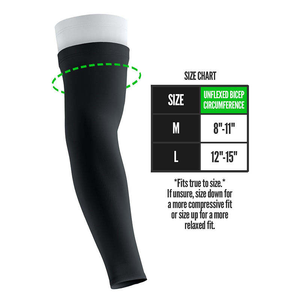 Mangas de compresión para ciclismo, negras con logo blanco, protección anti-UV, unisex para adultos - Product Image 5