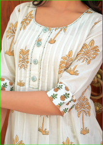 Conjunto de Kurta y Salwar de Algodón con Estampado Digital de Palmeras para Mujer - Product Image 2