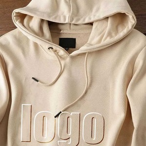 High Quality Custom Embossed Sweatshirt Oversized Men's White Blank Puff Print Hoodie <b>Plain</b> Custom <b>Hoodies</b> - Product Image 2