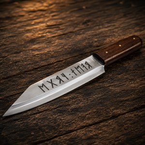 Cuchillo Vikingo Seax Hecho a Mano OEM, Hoja Fija de Acero Inoxidable con Mango de Madera de Palisandro, Grabado de Runas, Cuchillo de Caza y Supervivencia, Venta al Por Mayor - Product Image 3