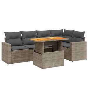 Conjunto de Sofá de Jardín de Ratán Gris con Cojines de Espuma de Alta Densidad, Muebles de Exterior de Diseño Contemporáneo, Ratán de PE Resistente a los Rayos UV - Product Image 4